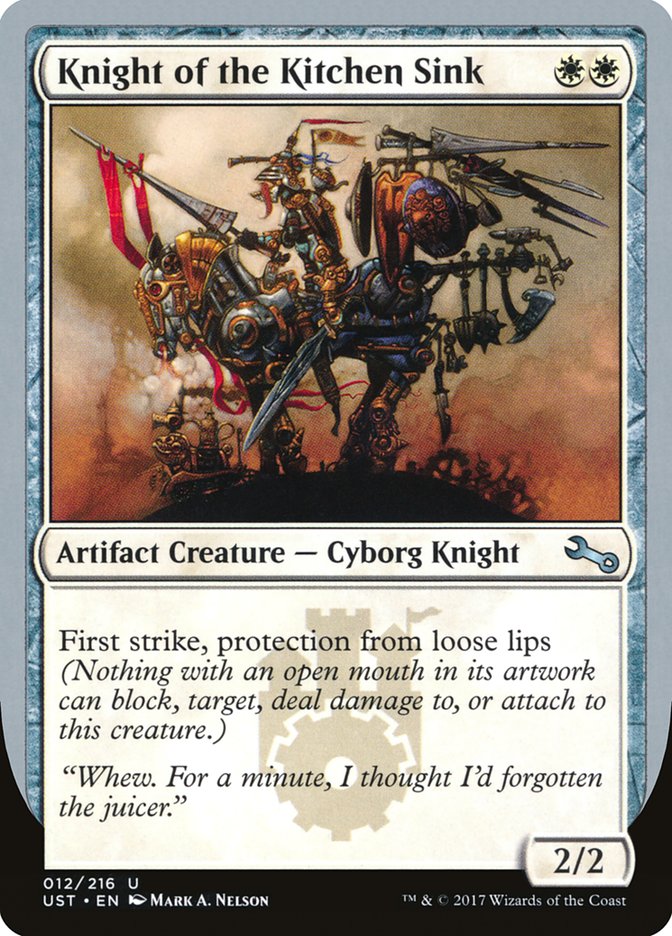 Knight of the Kitchen Sink ("protection from loose lips") [Unstable] - Evolution TCG