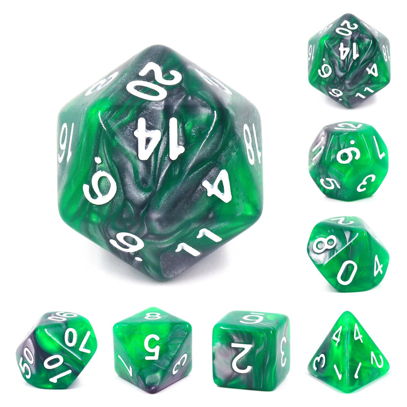 A&H Dice: Emerald Ore - Poly 7 Die Set - Evolution TCG