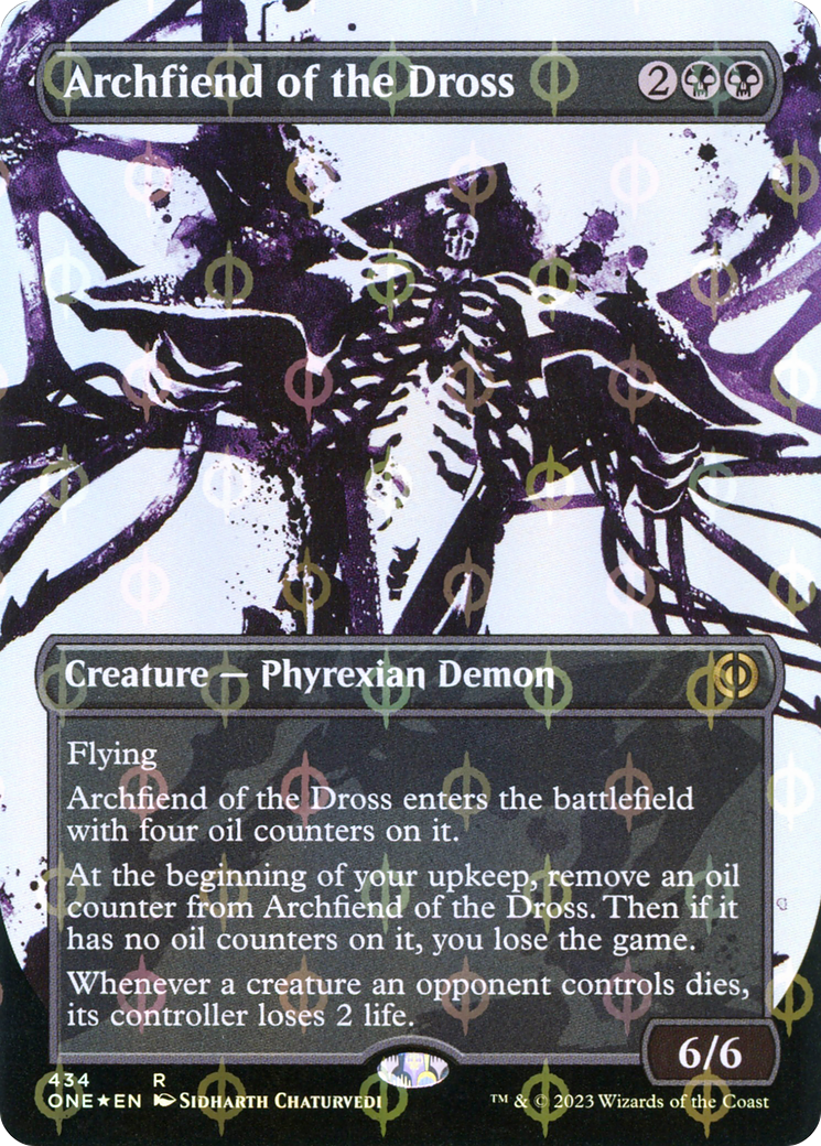 Archfiend of the Dross (Borderless Ichor Step-and-Compleat Foil) [Phyrexia: All Will Be One] - Evolution TCG