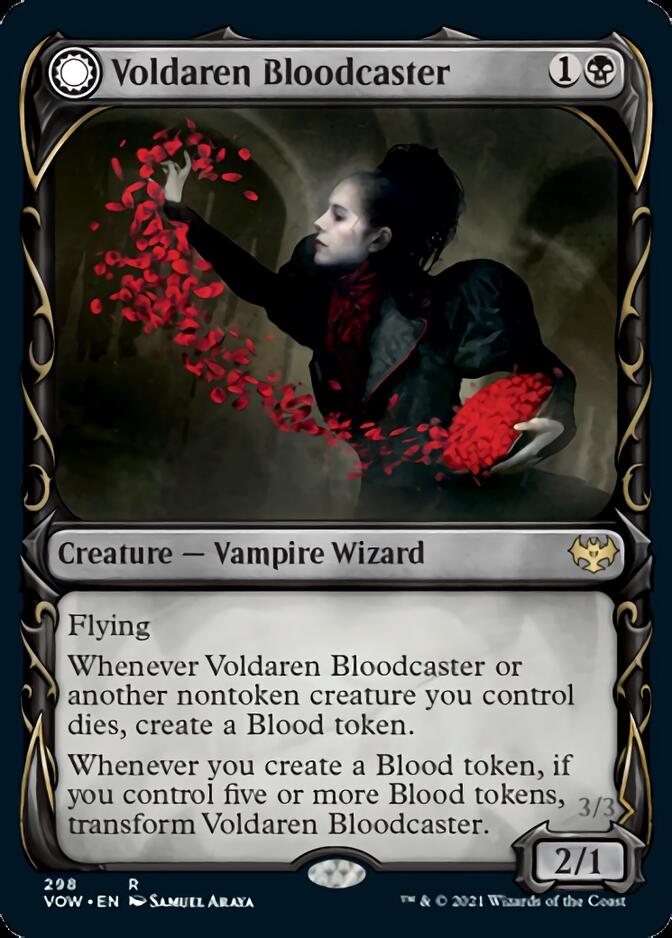 Voldaren Bloodcaster // Bloodbat Summoner (Showcase Fang Frame) [Innistrad: Crimson Vow] - Evolution TCG