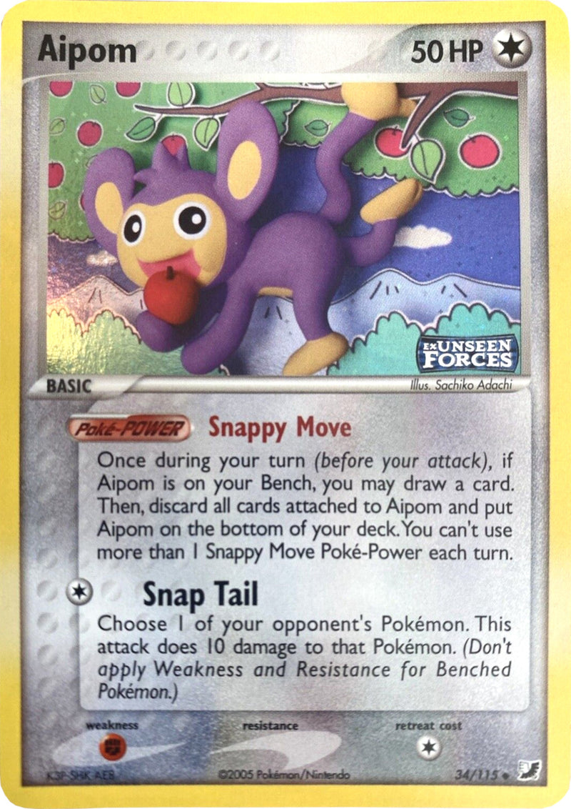 Aipom (34/115) (Stamped) [EX: Unseen Forces] - Evolution TCG