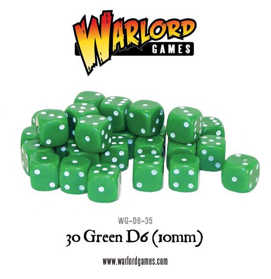 30 Green 10mm D6 Dice Set - Evolution TCG